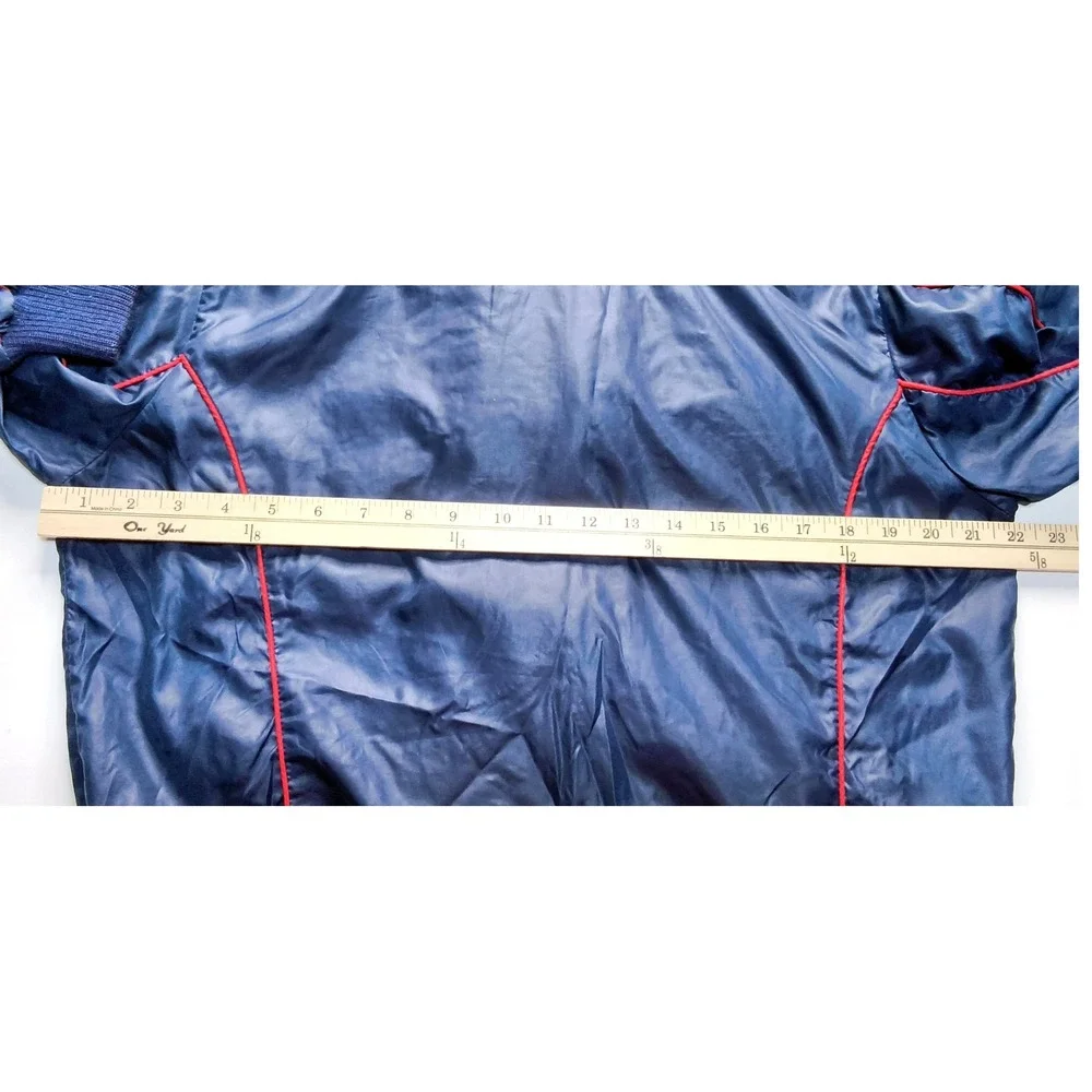 Style Auto Mercedes Benz Jacket Mens Medium Blue Vintage Windbreaker Roll Hood